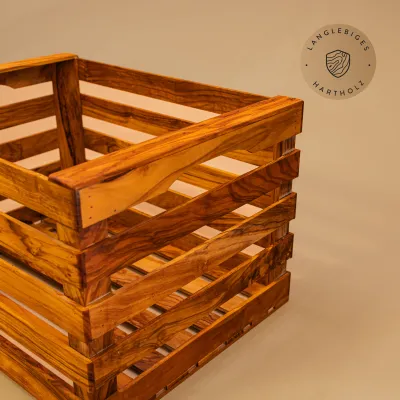 Obstkiste aus Olivenholz | Lebensmittelecht & vielseitig nutzbar