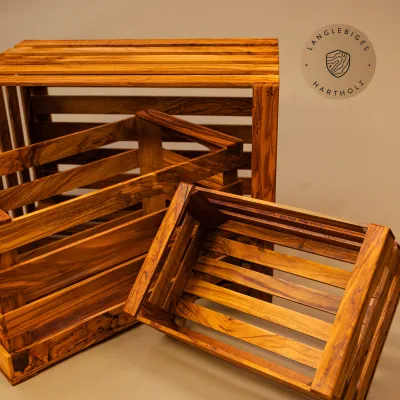 Obstkiste aus Olivenholz | Lebensmittelecht & vielseitig nutzbar