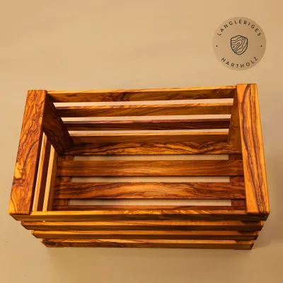 Obstkiste aus Olivenholz | Lebensmittelecht & vielseitig nutzbar