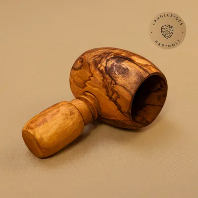 Nussknacker Olivenholz mit Schraubgewinde | Rund & handgefertigt