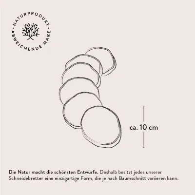 Untersetzer aus Olivenholz mit Naturrand | 6er Set | Baumscheiben Unikate