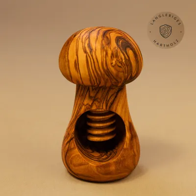 Nussknacker aus Olivenholz mit Schraubgewinde  in Pilzform | Handarbeit