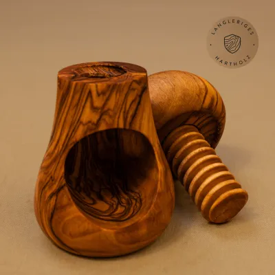 Nussknacker aus Olivenholz mit Schraubgewinde  in Pilzform | Handarbeit