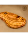 Brotzeitbrett aus Olivenholz im Naturschnitt mit Loch | Handgemacht