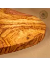 Brotzeitbrett aus Olivenholz im Naturschnitt mit Loch | Handgemacht