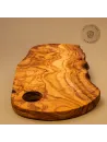 Brotzeitbrett aus Olivenholz im Naturschnitt mit Loch | Handgemacht