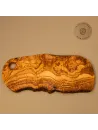 Brotzeitbrett aus Olivenholz im Naturschnitt mit Loch | Handgemacht