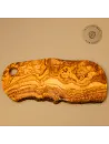 Brotzeitbrett aus Olivenholz im Naturschnitt mit Loch | Handgemacht