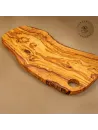 Brotzeitbrett aus Olivenholz im Naturschnitt mit Loch | Handgemacht