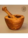 Mörser & Stößel aus Olivenholz mit glattem Rand | natürliche Eleganz
