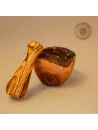 Mörser & Stößel aus Olivenholz | rustikale Naturoptik | handgemacht