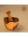 Mörser & Stößel aus Olivenholz | rustikale Naturoptik | handgemacht