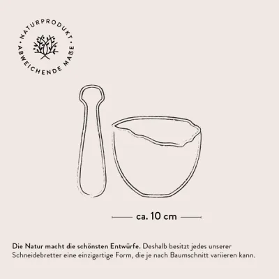 Mörser & Stößel aus Olivenholz | rustikale Naturoptik | handgemacht