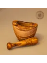 Mörser & Stößel aus Olivenholz | rustikale Naturoptik | handgemacht