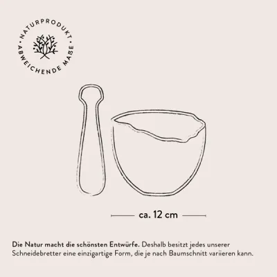 Mörser & Stößel aus Olivenholz | rustikale Naturoptik | handgemacht