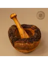 Mörser & Stößel aus Olivenholz | rustikale Naturoptik | handgemacht