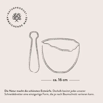 Mörser & Stößel aus Olivenholz | rustikale Naturoptik | handgemacht