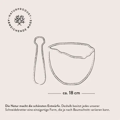 Mörser & Stößel aus Olivenholz | rustikale Naturoptik | handgemacht