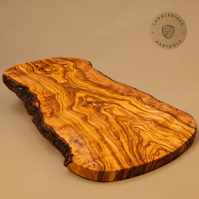 4er Set Brotzeitbrett aus Olivenholz | Naturschnitt | in 10 Größen erhältlich