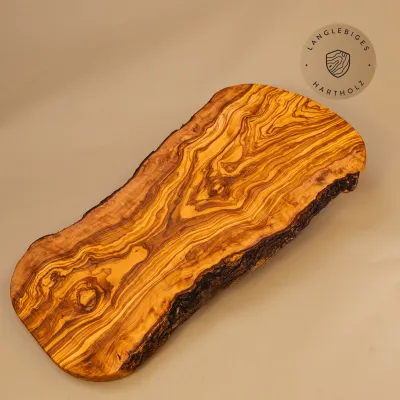 4er Set Brotzeitbrett aus Olivenholz | Naturschnitt | in 10 Größen erhältlich