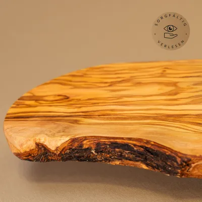 4er Set Brotzeitbrett aus Olivenholz | Naturschnitt | in 10 Größen erhältlich