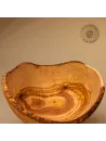 Große Obstschale aus Olivenholz, Naturrand 32 cm