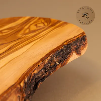 4er Set Brotzeitbrett aus Olivenholz | Naturschnitt | in 10 Größen erhältlich