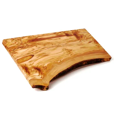 Schneidebrett Olivenholz mit Naturkante & Loch | massiv