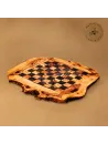 Schachspiel aus Olivenholz incl. Figuren, flach 50 cm x 50 cm