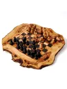 Schachspiel aus Olivenholz incl. Figuren, flach 50 cm x 50 cm