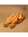 2er-Set Olivenholzbretter Naturschnitt mit Griff | länglich & rustikal