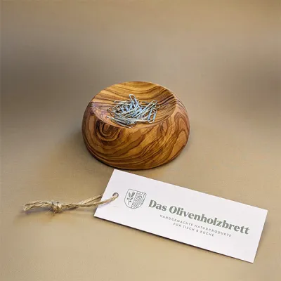 Büroklammerhalter mit Magnet aus Olivenholz