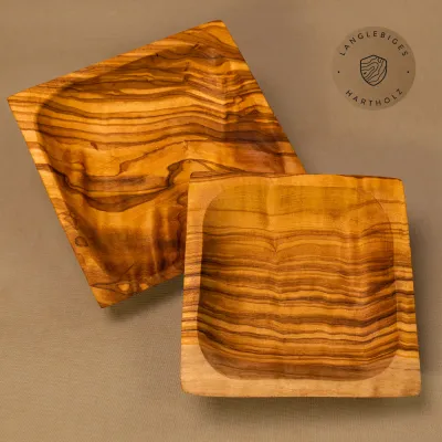 Schälchen aus Olivenholz 13 cm | quadratisch | Snackschale