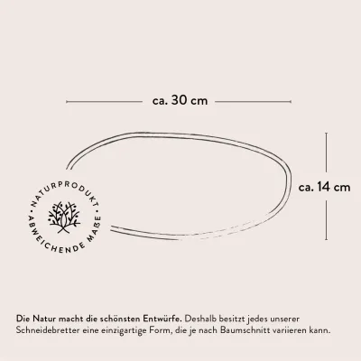 3er-Set Servierbretter Olivenholz im Baumschnitt | rustikal mit Rinde