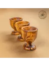 4er-Set Eierbecher aus Olivenholz – klassisch & naturbelassen | handgefertigt