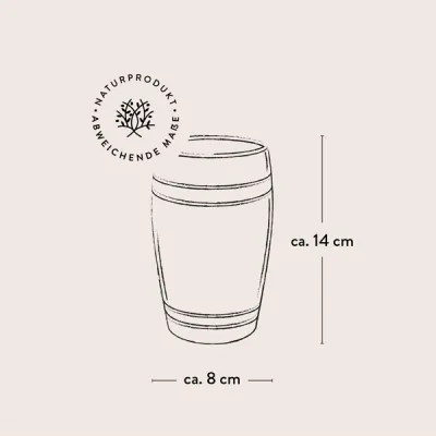 Rustikaler Olivenholz Kochlöffelhalter bauchig – inkl. 5 Küchenhelfer 