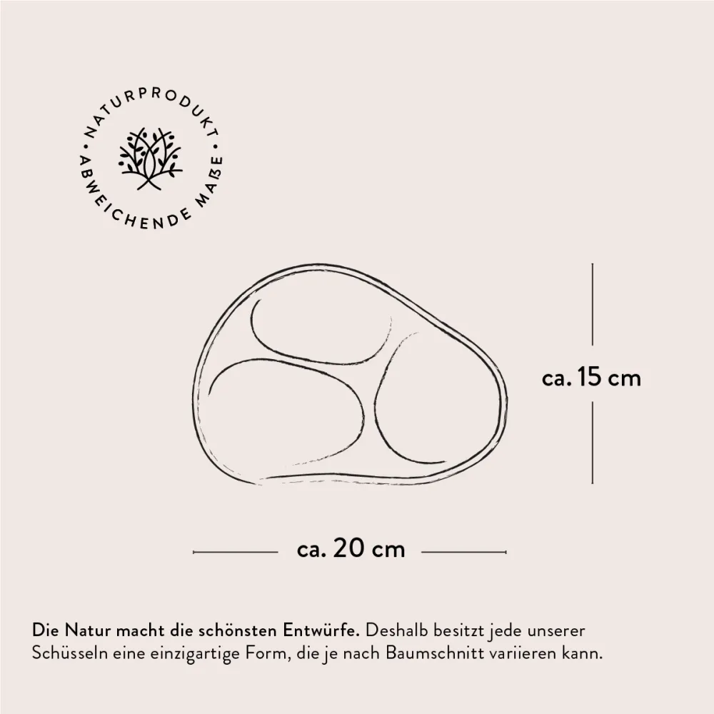 Olivenholz Schale mit 3 Fächern | Platz für Snacks, Dips & mehr