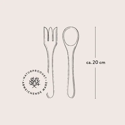 Salatbesteck aus Olivenholz mit langen Zacken