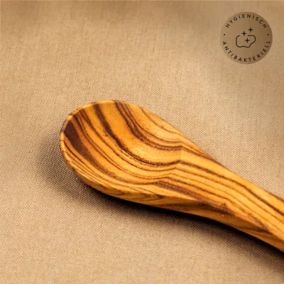 Zuckerlöffel aus Olivenholz – 12 cm | naturbelassen & handgefertigt