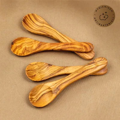 Zuckerlöffel aus Olivenholz – 12 cm | naturbelassen & handgefertigt