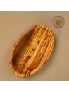 Seifenschale aus Olivenholz oval mit Löchern | naturbelassen