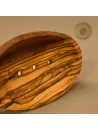 Seifenschale aus Olivenholz oval mit Löchern | naturbelassen