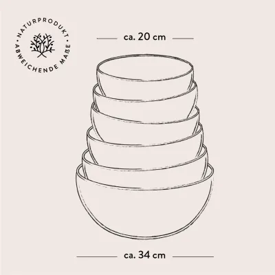 6er Set Salatschalen aus Olivenholz | für puren Salatgenuss