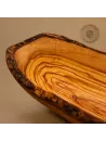 5er Set Baguetteschalen aus Olivenholz mit Naturrand | rustikal authentisch