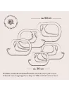 3er Set Korbschale aus Olivenholz mit Henkel