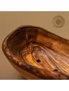 Seifenschälchen aus Olivenholz mit Löchern | oval | naturbelassener Rand