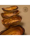 Seifenschälchen aus Olivenholz mit Löchern | oval | naturbelassener Rand