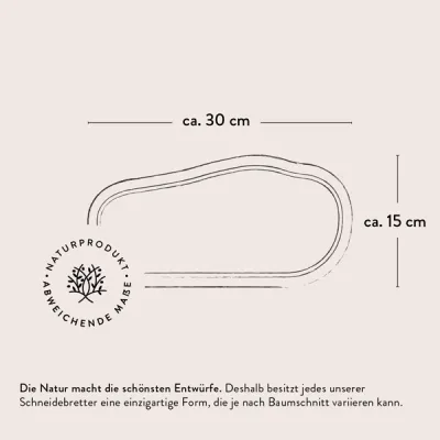 3er-Set Servierbrett aus Olivenholz mit Saftrille | rustikale Naturform 