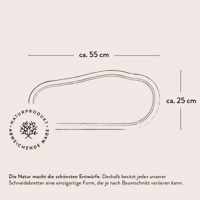 Servierbrett Olivenholz | Naturform mit Saftrille