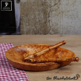 Wooden Oval flat bowl